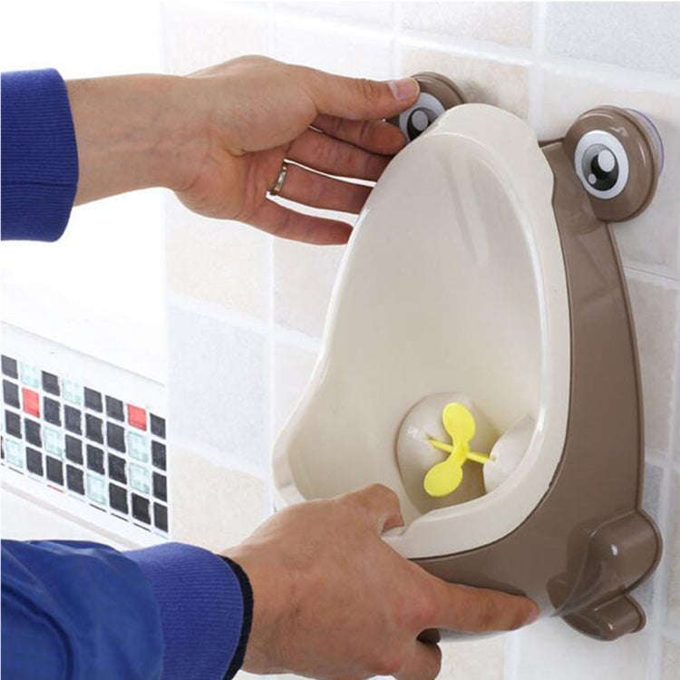 Cartoon Frog Shape Kids Wall-Mounted Potty Toilet(Brown)