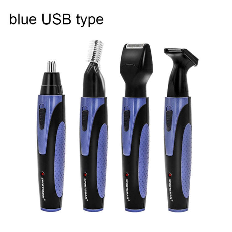 SPORTSMAN Four-in-one USB Rechargeable Ear Nose Trimmer Beard Face Shaver Eyebrows Hair Trimmer F...