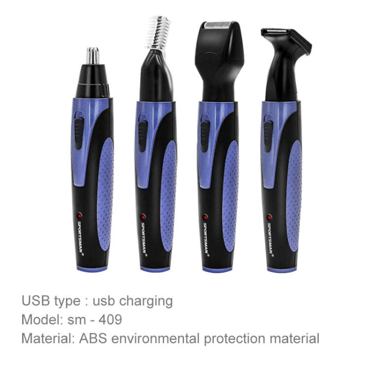 SPORTSMAN Four-in-one USB Rechargeable Ear Nose Trimmer Beard Face Shaver Eyebrows Hair Trimmer F...