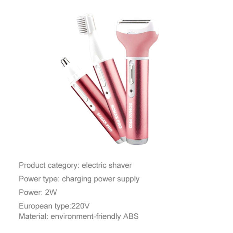 220V 3 In 1  Water Proof Rechargeable Vibrissa Eyebrows Trimmer Body Hair Denuding Machine Set, E...