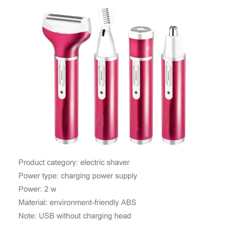4 In 1  USB Rechargeable Vibrissa Eyebrows Trimmer Body Hair Denuding Machine Set with USB Cable(...