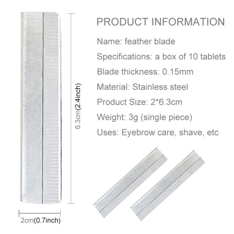 10 PCS Professional Hairdressing Tools Scraper Blade Eyebrow Trimmer Shaving Scratching Hair Feat...
