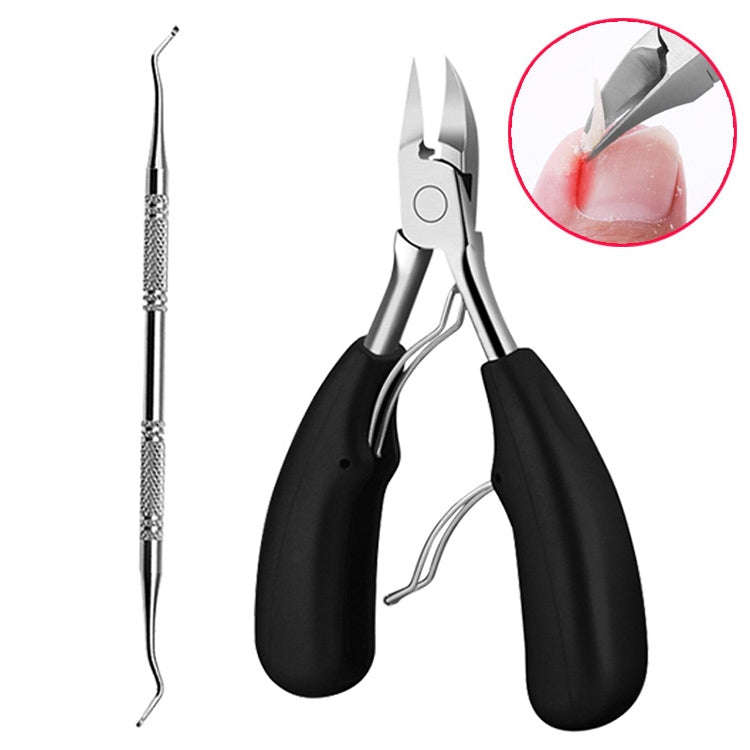 2 in 1 Nail Clipper for Paronychia Stainless Steel Olecranon Nail Nipper & Ingrown Nail Lifter(Bl...