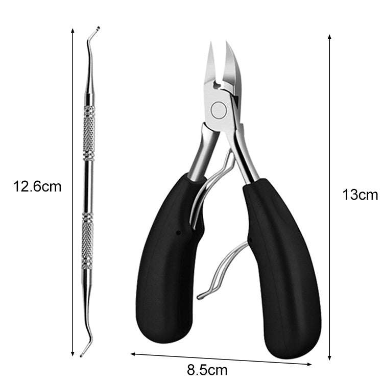 2 in 1 Nail Clipper for Paronychia Stainless Steel Olecranon Nail Nipper & Ingrown Nail Lifter(Bl...