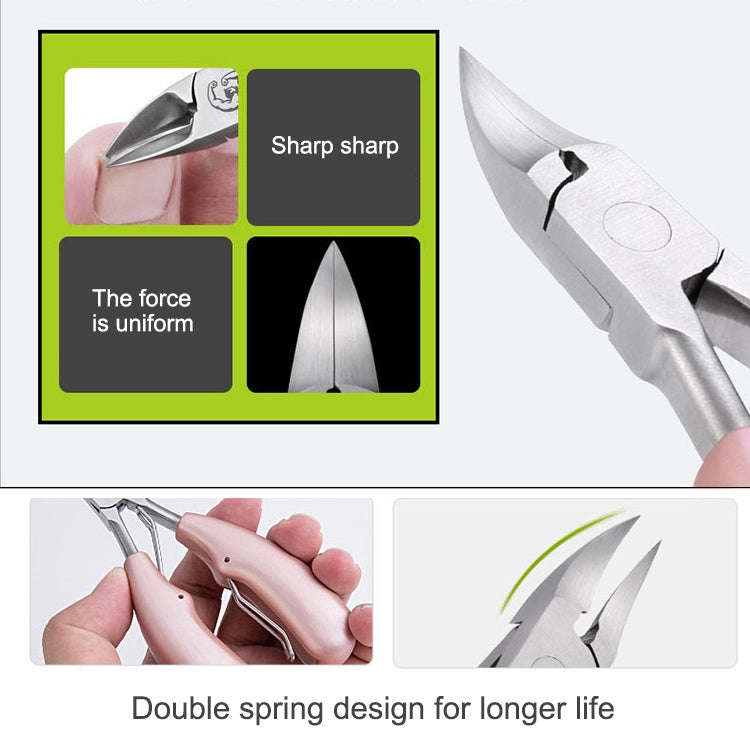 2 in 1 Nail Clipper for Paronychia Stainless Steel Olecranon Nail Nipper & Ingrown Nail Lifter(Bl...