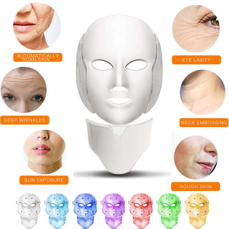 7 Color LED Facial Mask Photon Mask Skin Rejuvenation Face Beauty Machine, EU Plug