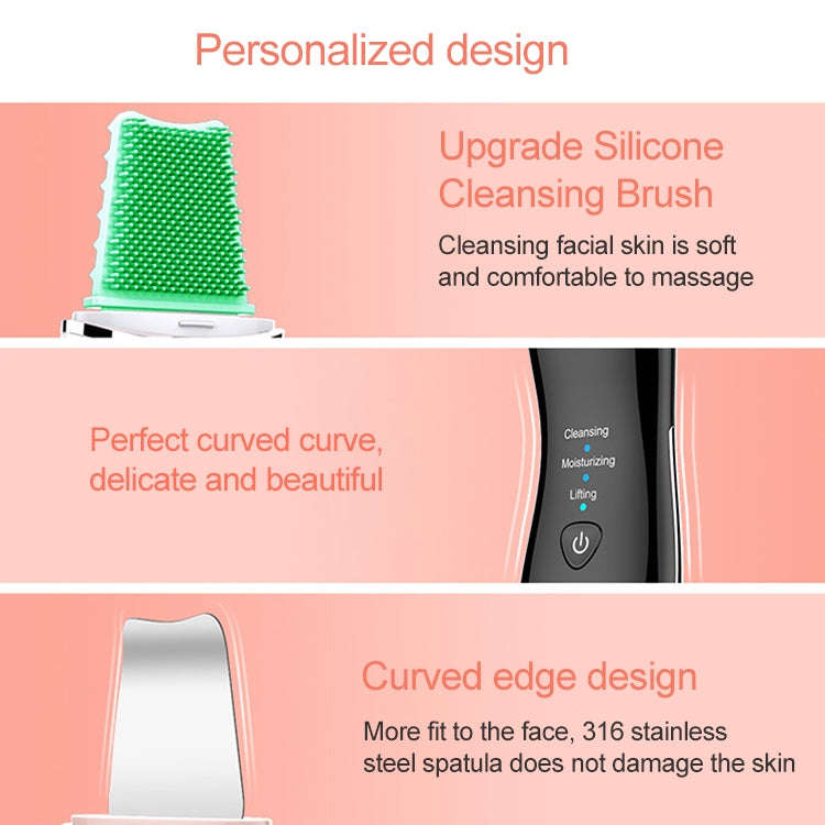 BLK-D016 Ultrasonic Beauty Shovel Skin Machine Vibration Household Facial Cleaning and Washing Ma...