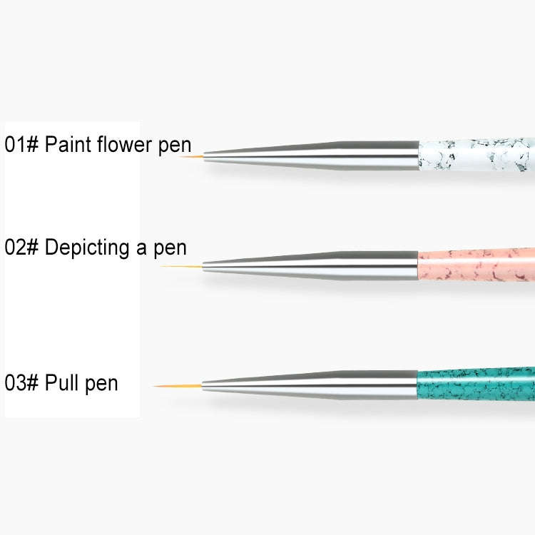 3PCS Nail Drawing Pen Dotting Tools Drawing Pen Carved Tool Nail Art Accessories Brushes Nail Pen...