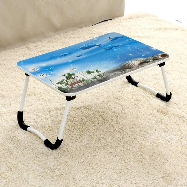 W-shaped Non-slip Legs Square Pattern Adjustable Folding Portable Laptop Desk without Card Slot (...