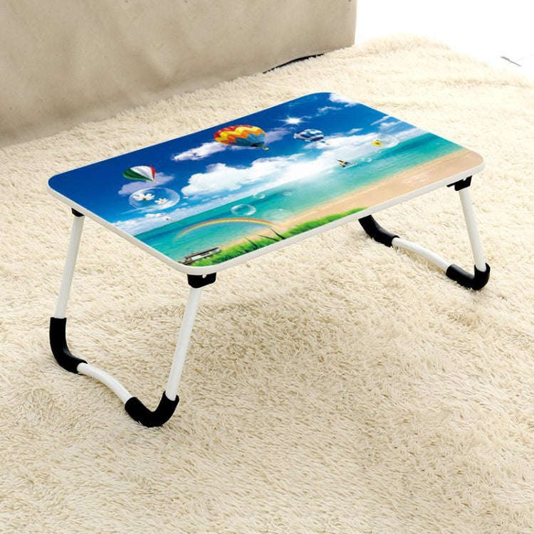W-shaped Non-slip Legs Square Pattern Adjustable Folding Portable Laptop Desk without Card Slot (...