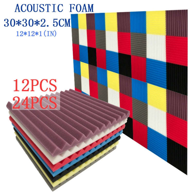 12 PCS Recording Studio Drum Room Acoustic Foam, Random Color Delivery