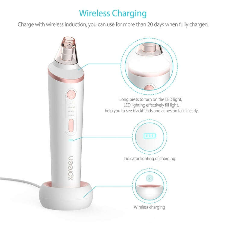 XPREEN XPRE037 Wireless Charging  Multi-function Blackhead Extractor Pore Cleanser with Four Prob...
