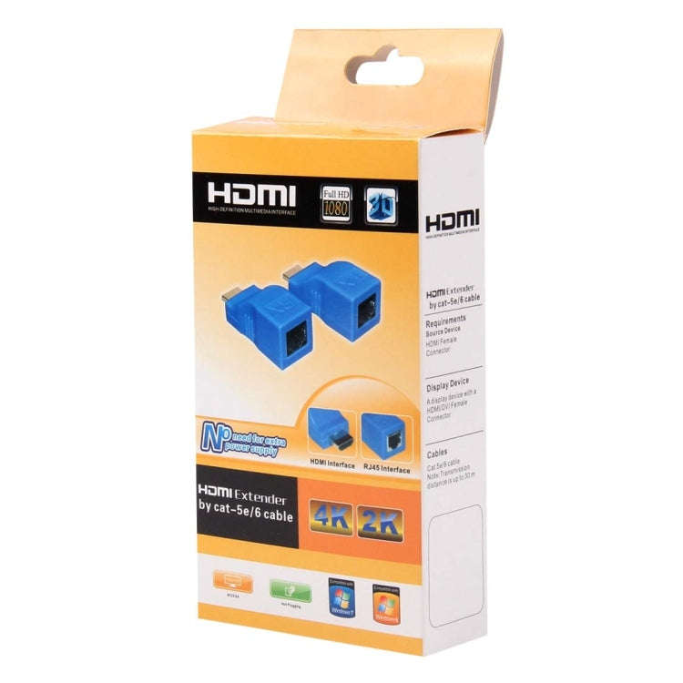 HDMI to RJ45 Extender Adapter (Receiver & Transmitter) by Cat-5e/6 Cable, Transmission Distance: ...