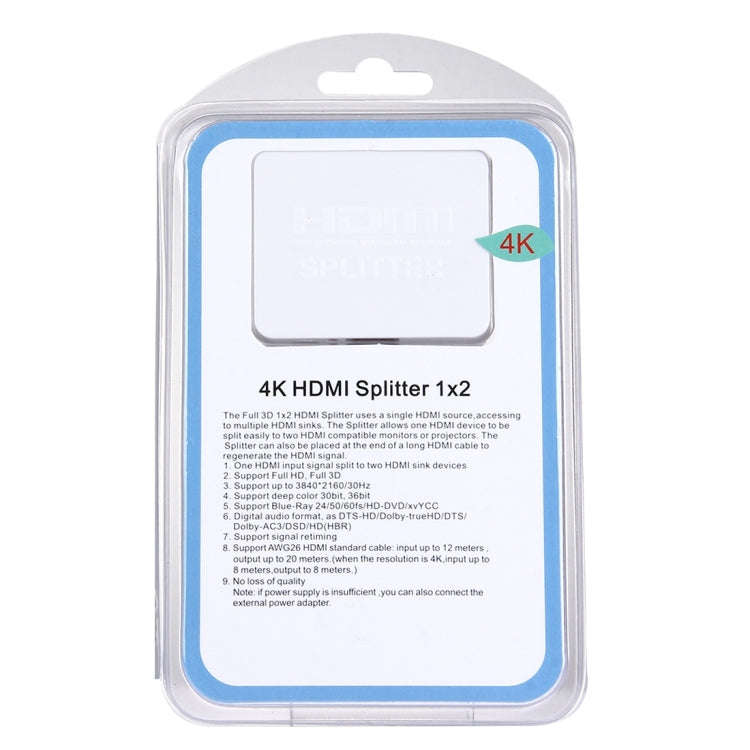 4K HDMI Splitter Full HD 1080p Video HDMI Switch Switcher 1x2 Split Out Amplifier Dual Display fo...