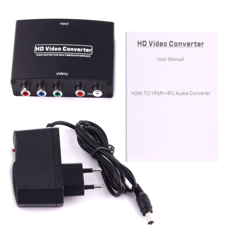 1080P HD HDMI to YPbPr Video and R/L Audio Adapter Converter(Black)