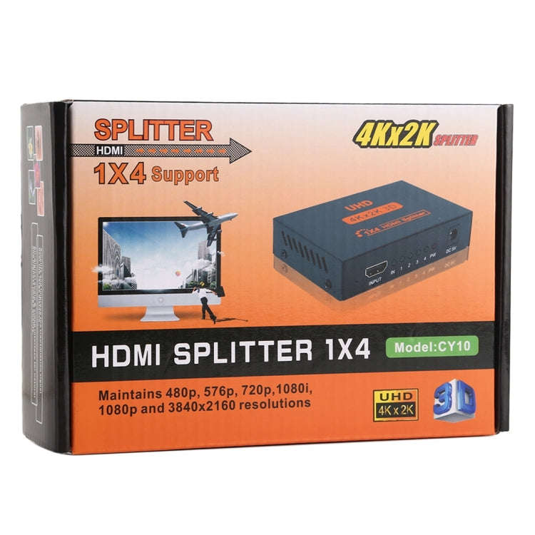 CY10 UHD 4K x 2K 3D 1 x 4 HDMI Splitter (AU Plug)