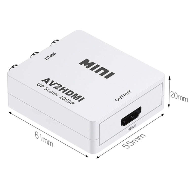 HOWEI HW-2105 Mini AV CVBS/L+R Audio to HDMI Converter Adapter, Support Scaler 1080P (Black)