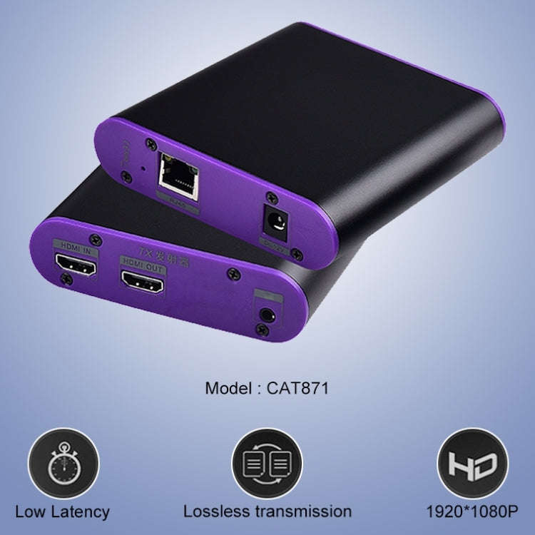 CAT871 HDMI Extender (Receiver & Sender) over CAT5e/CAT6 Cable with IR, Transmission Distance: 12...