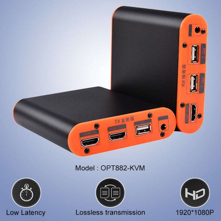 OPT882-KVM HDMI Extender (Receiver & Sender) Fiber Optic Extender with USB Port and KVM Function,...