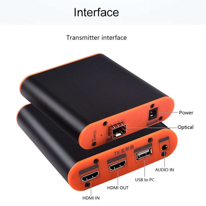 OPT882-KVM HDMI Extender (Receiver & Sender) Fiber Optic Extender with USB Port and KVM Function,...