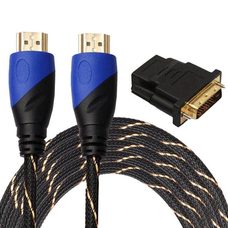 5m HDMI 1.4 Version 1080P Woven Net Line Blue Black Head HDMI Male to HDMI Male Audio Video Conne...