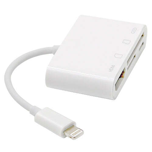NK-103C 4 In 1 8 Pin to HDMI Multi-function Mobile Phone Converter Adapter (White)