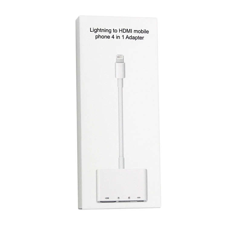 NK-103C 4 In 1 8 Pin to HDMI Multi-function Mobile Phone Converter Adapter (White)
