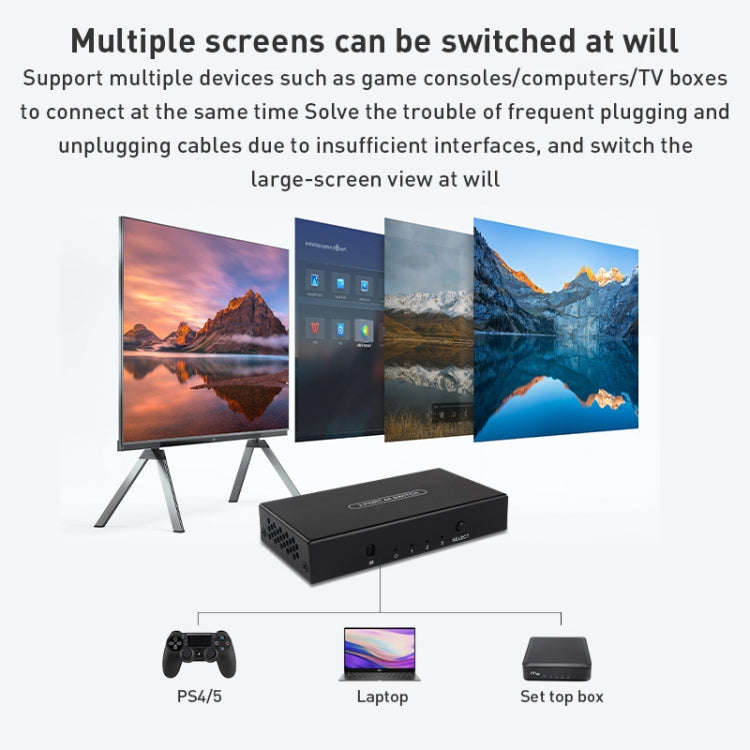 Measy SWH4631 4K 60Hz 3 In 1 Out HDMI Converter Switcher, Plug Type: EU Plug (Black)