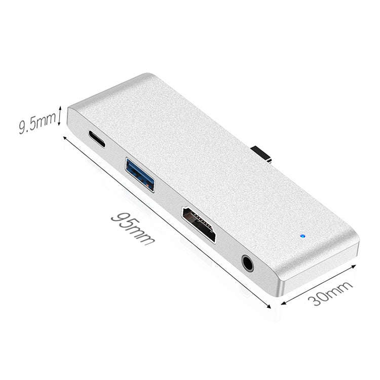 HW-TC29 4 In 1 Type-C / USB-C Multifunctional Extension HUB Adapter iPad Pro Hub (Silver)
