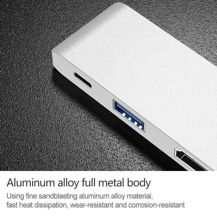 HW-TC29 4 In 1 Type-C / USB-C Multifunctional Extension HUB Adapter iPad Pro Hub (Silver)