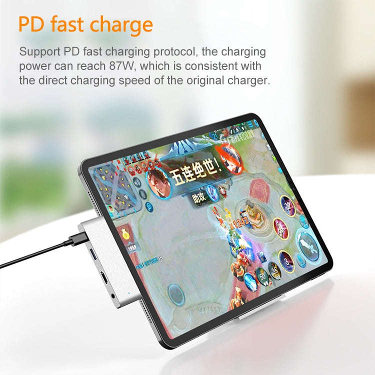 HW-TC29 4 In 1 Type-C / USB-C Multifunctional Extension HUB Adapter iPad Pro Hub (Silver)