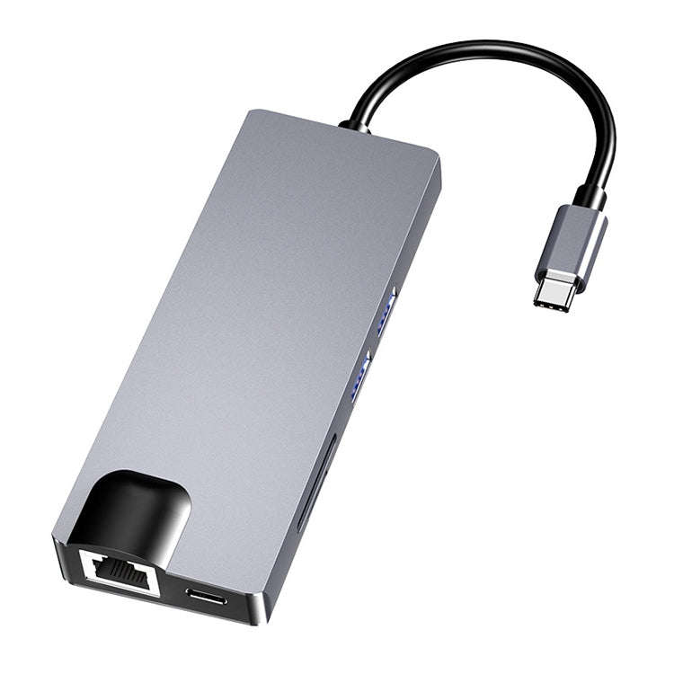 HW-TC12 8 In 1 Type-C / USB-C Multifunctional Extension HUB Adapter Hdmi / Vga Hub Card Reader + ...