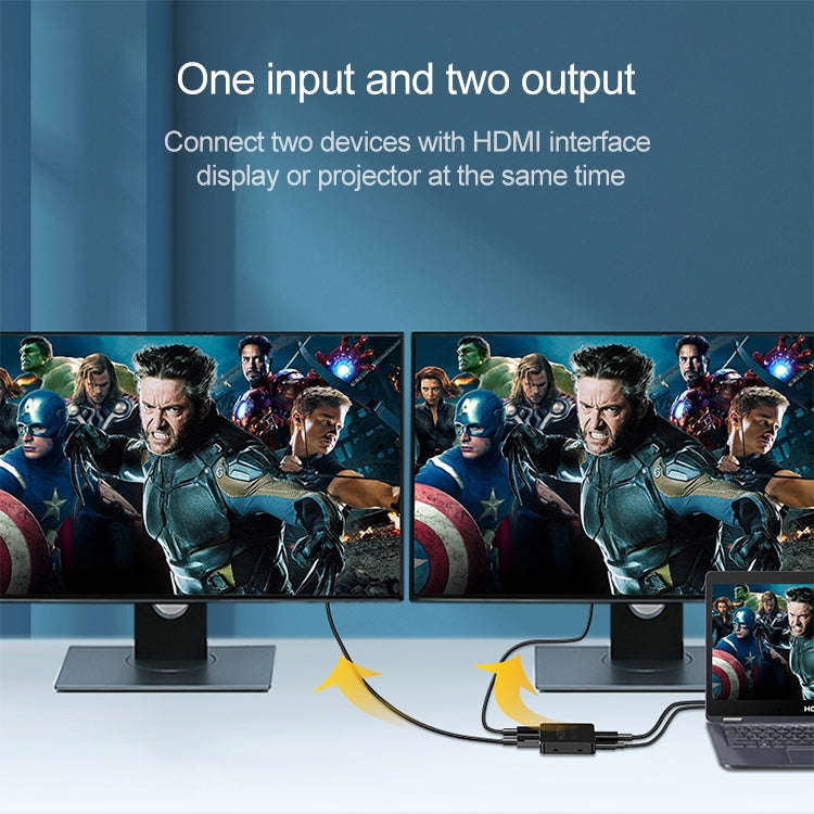 1x2 Mini HDMI Amplifier Splitter, Support 3D & 4K x 2K (Black)