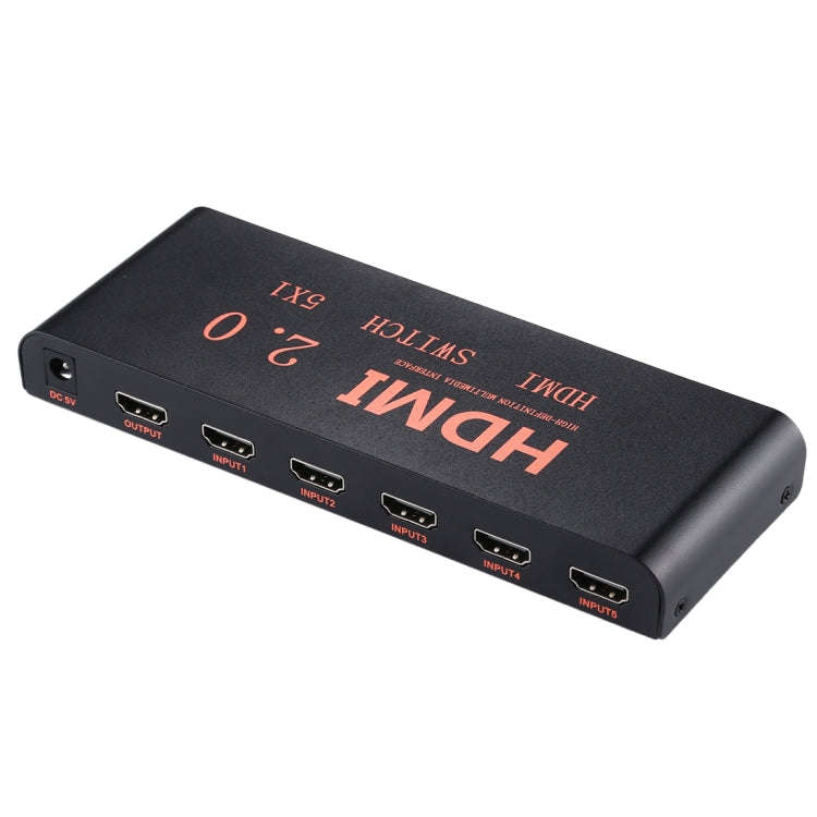 5X1 4K/60Hz HDMI 2.0 Switch with Remote Control, EU Plug