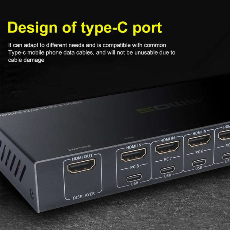 AIMOS AM-KVM801 HDMI 8 Ports KVM Switch