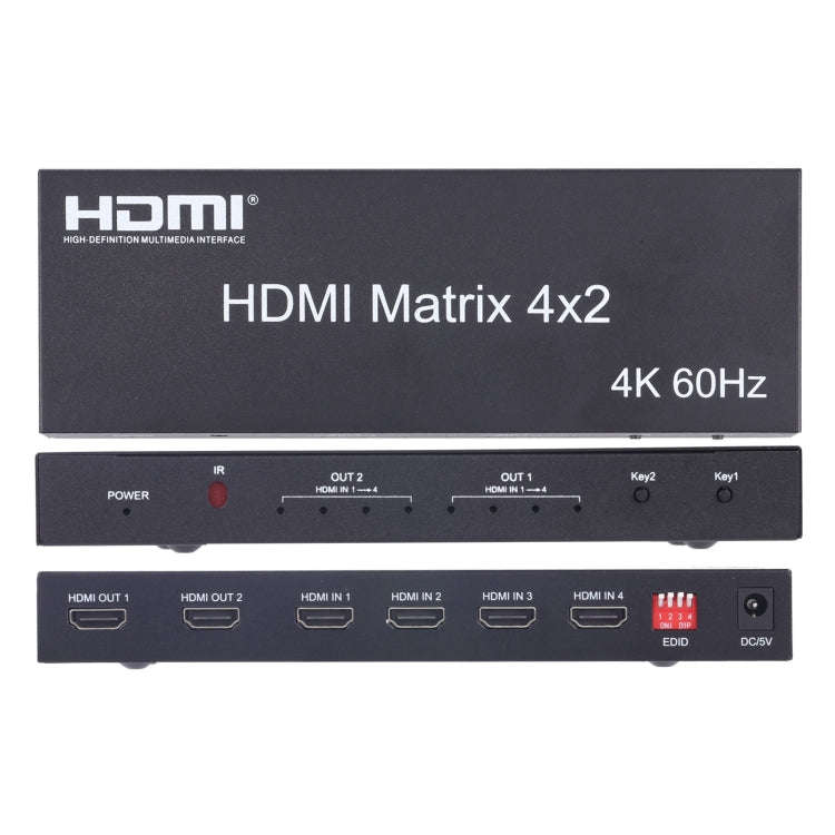 HDMI 4x2 Matrix Switcher / Splitter with Remote Controller, Support ARC / MHL / 4Kx2K / 3D, 4 Por...