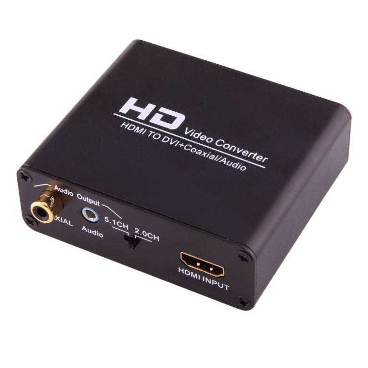 NEWKENG X5 HDMI to DVI with Audio 3.5mm Coaxial Output Video Converter, US Plug