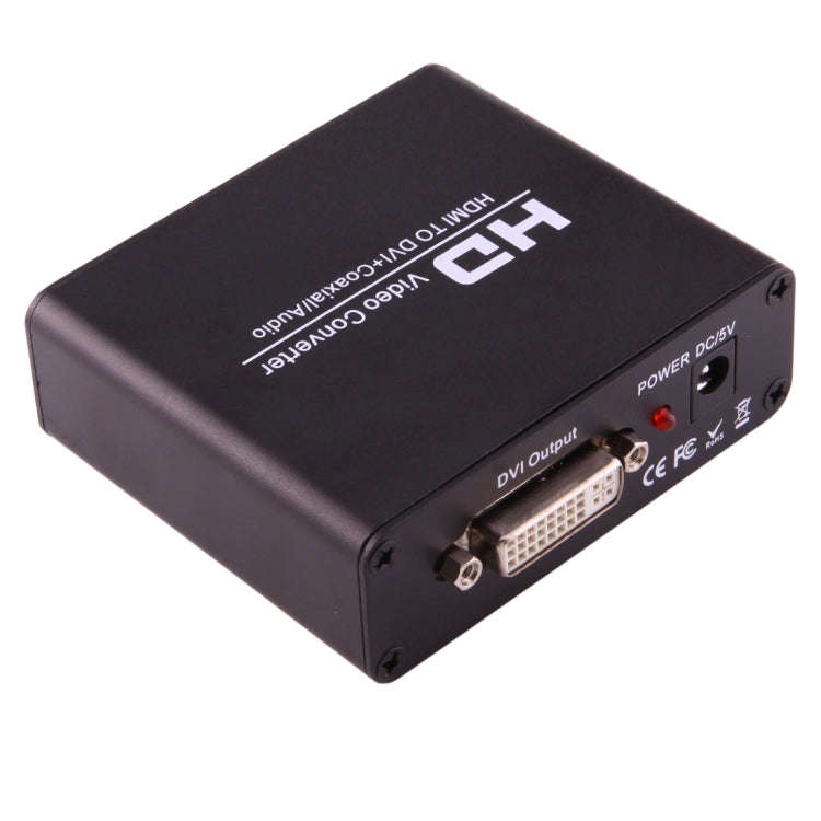 NEWKENG X5 HDMI to DVI with Audio 3.5mm Coaxial Output Video Converter, US Plug