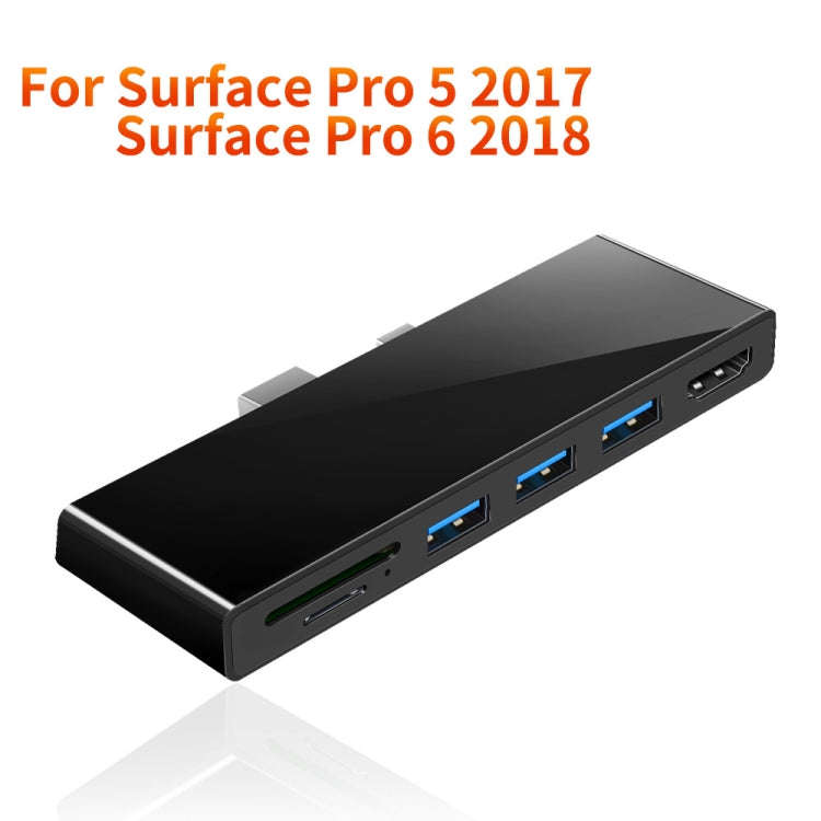 ROCKETEK SK-S5H 3 x USB 3.0 + HDMI + SD / TF Memory Card Reader HUB 4K HDMI Adapter(Black)