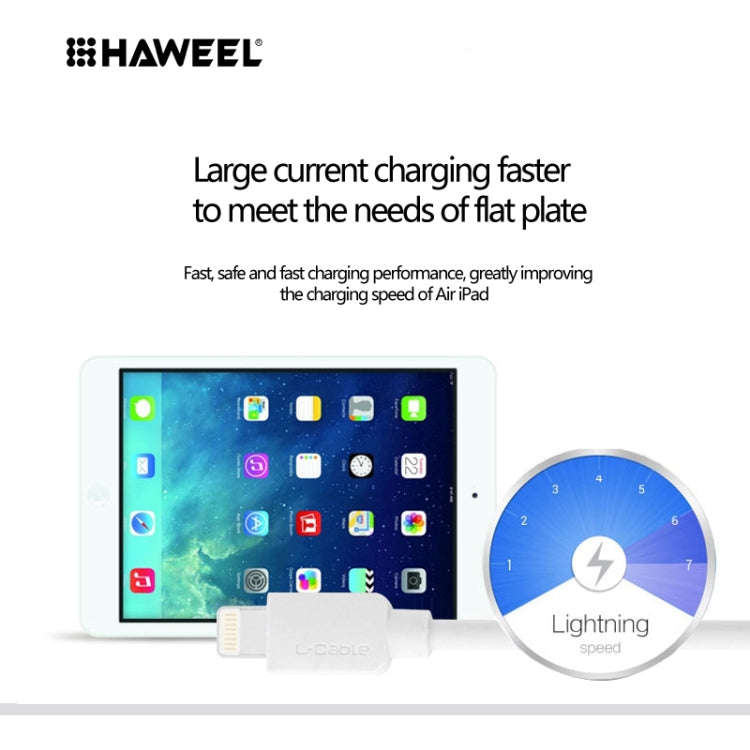 HAWEEL 2m High Speed 8 Pin to USB Sync and Charging Cable for iPhone, iPad(White)