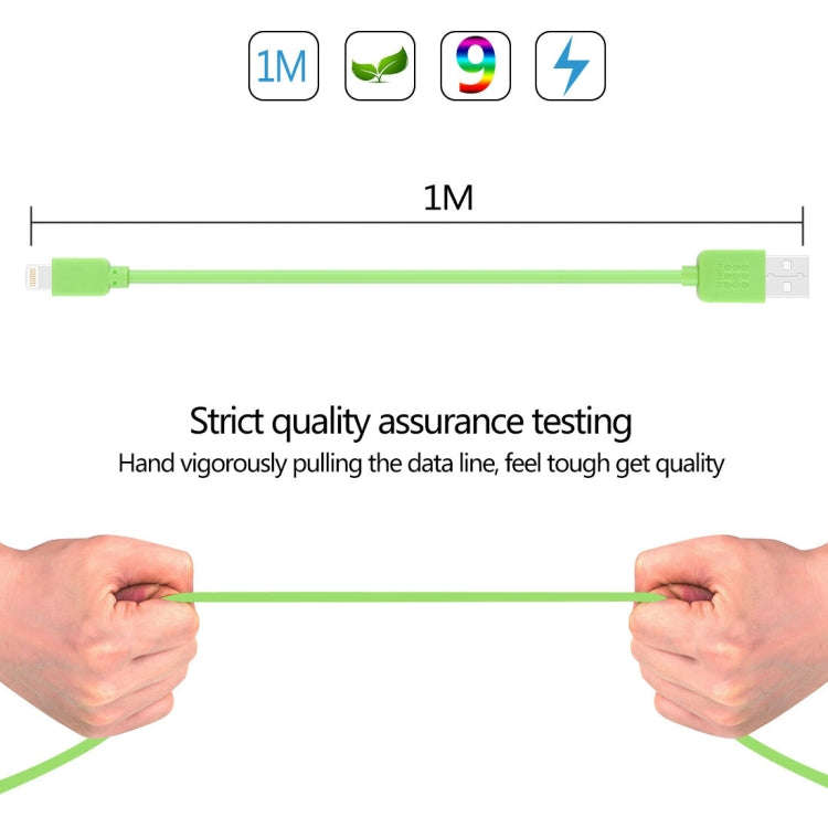 HAWEEL 1m High Speed 35 Cores 8 Pin to USB Sync Charging Cable for iPhone, iPad(Green)