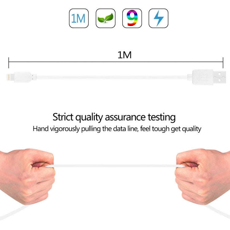 HAWEEL 1m High Speed 35 Cores 8 Pin to USB Sync Charging Cable for iPhone, iPad(White)
