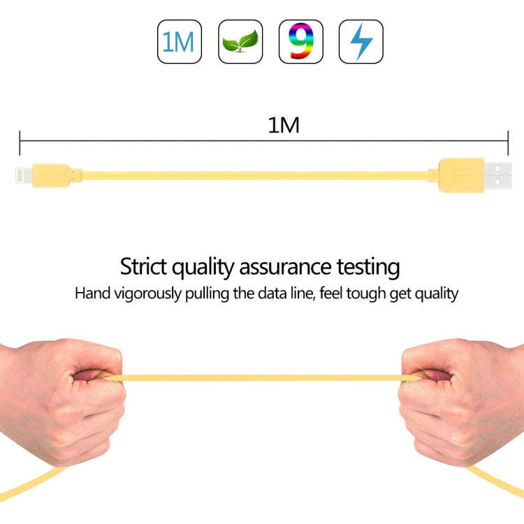 HAWEEL 1m High Speed 35 Cores 8 Pin to USB Sync Charging Cable for iPhone, iPad(Yellow)