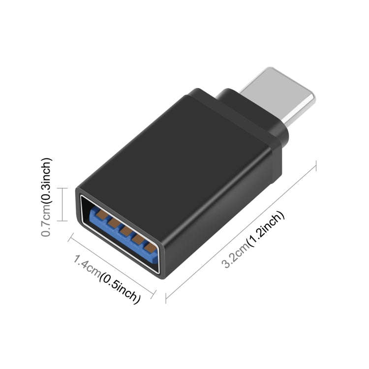 HAWEEL USB-C / Type-C Male to USB 3.0 Female OTG Data Transmission Adapter(Black)