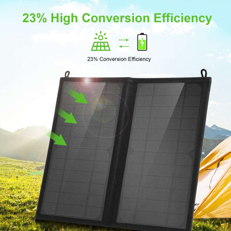 HAWEEL 12W 2 Panels Foldable Solar Panel Charger Bag with 5V / 3.1A Max Dual USB Ports, Support Q...