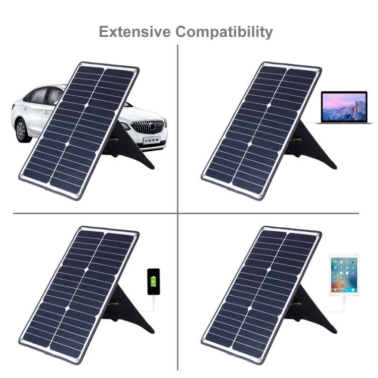 HAWEEL Portable 20W Monocrystalline Silicon Solar Power Panel Charger, with USB Port & Holder & T...