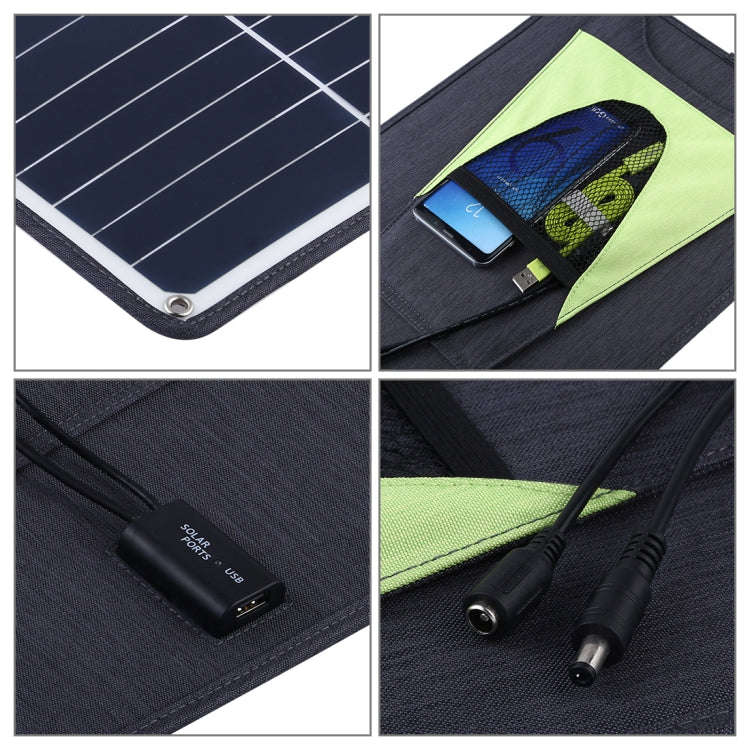 HAWEEL Portable 20W Monocrystalline Silicon Solar Power Panel Charger, with USB Port & Holder & T...