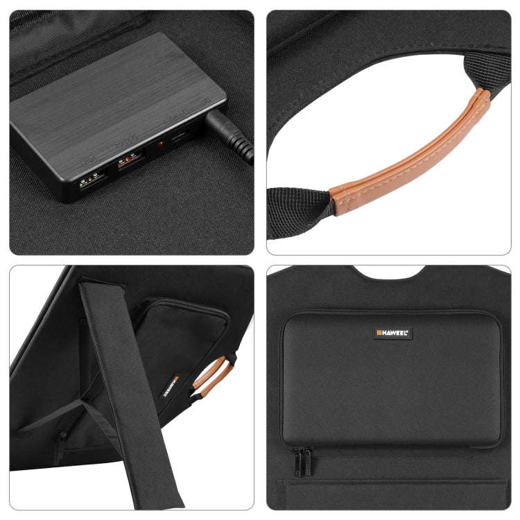 HAWEEL 100W Foldable Solar Panel Charger Travel Folding Bag (Black)