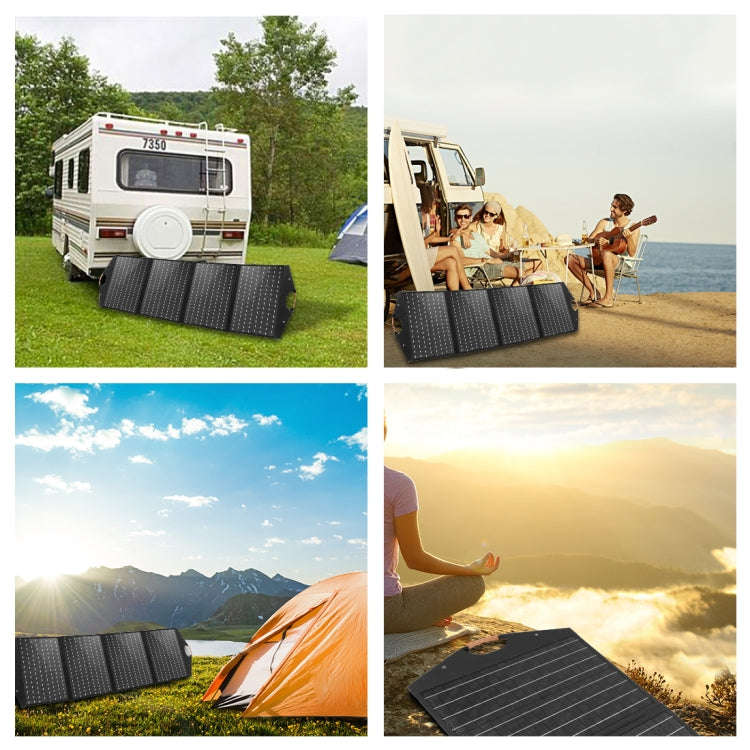HAWEEL 100W Foldable Solar Panel Charger Travel Folding Bag (Black)