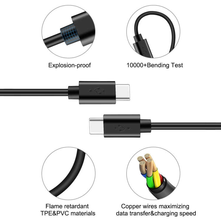 HAWEEL 1m 25W 3A Type-C / USB-C to Type-C / USB-C Fast Charging Data Cable with OTG